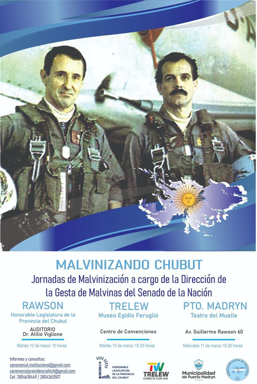 Pilotos de combate y un corresponsal de guerra reviven en la Legislatura del Chubut la Gesta de Malvinas
