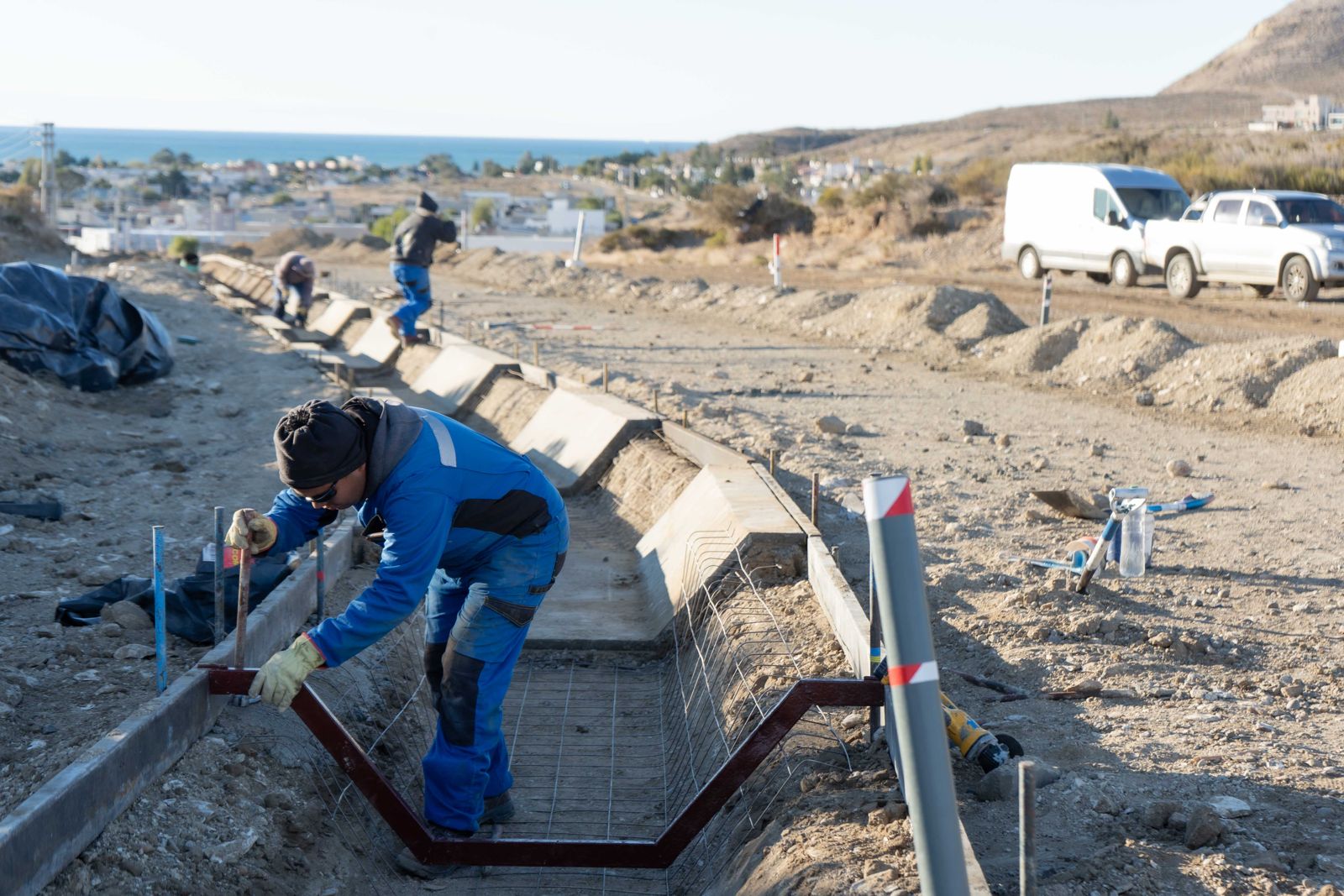 Avanza la obra de escurrimiento pluvial del barrio 139 Lotes en Rada Tilly