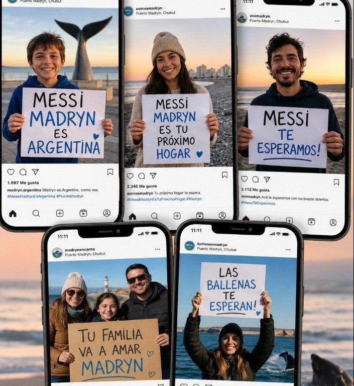 Puerto Madryn lanzó una campaña para invitar a Messi a la ciudad
