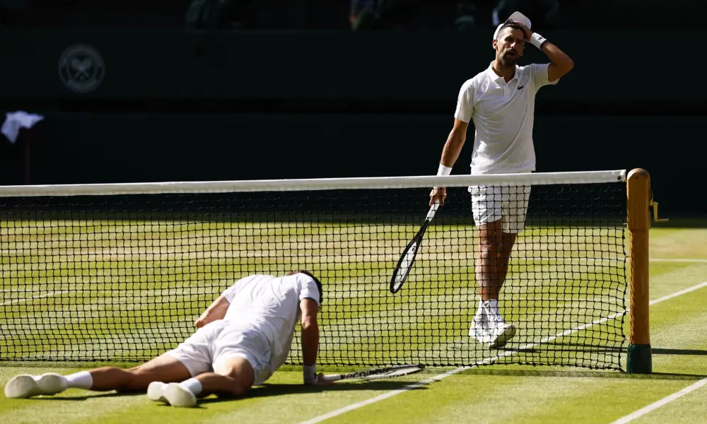 Djokovic le ganó a Rinderknech y se metió en los octavos de final de Wimbledon