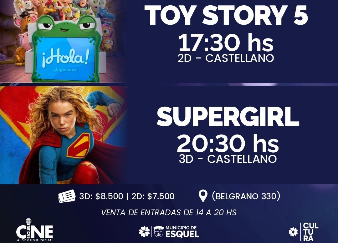Vacaciones de Invierno en Esquel: El cine municipal presenta tres funciones este sábado y estrena Supergirl
