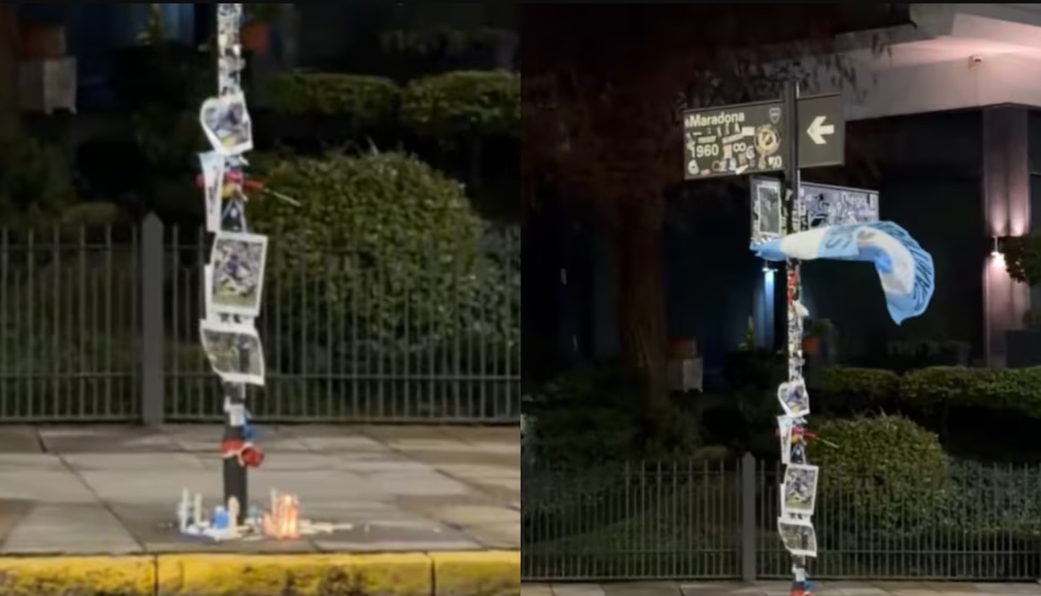 Armaron un santuario en la esquina de la casa histórica de Maradona antes de la semifinal contra Inglaterra