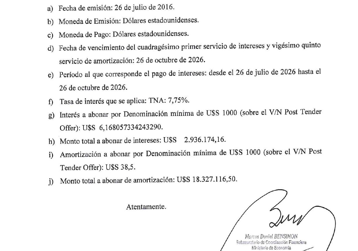 Chubut pagó u$s 21,3 millones por el BOCADE y el circulante se redujo a 127 millones de dólares